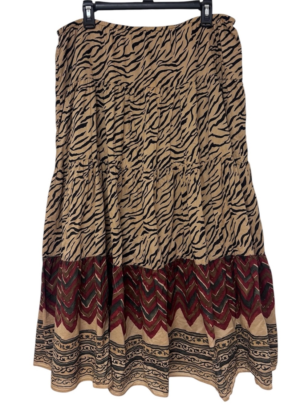 Lauren Ralph Lauren Zebra-Print Skirt Boho Cottagecore Designer Maximalist L